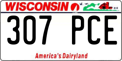 WI license plate 307PCE