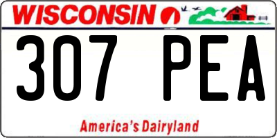 WI license plate 307PEA