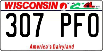 WI license plate 307PFO