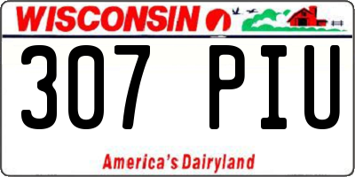 WI license plate 307PIU