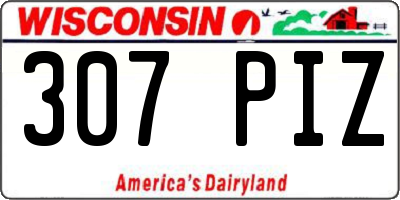 WI license plate 307PIZ