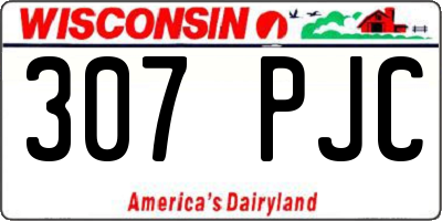 WI license plate 307PJC