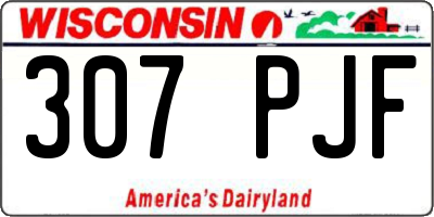 WI license plate 307PJF