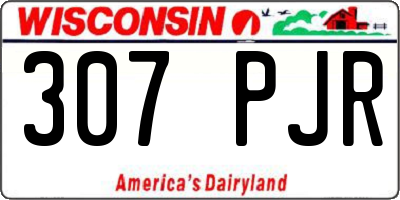 WI license plate 307PJR