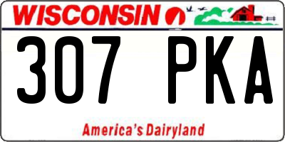 WI license plate 307PKA