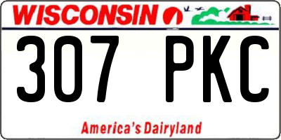 WI license plate 307PKC