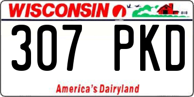 WI license plate 307PKD