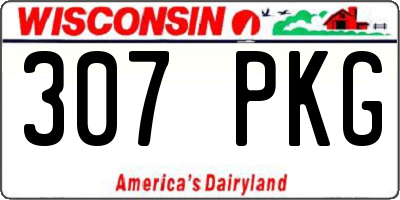 WI license plate 307PKG