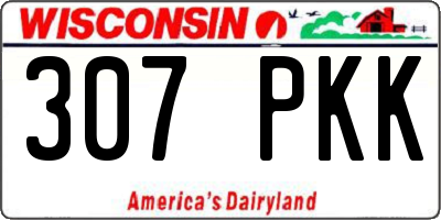 WI license plate 307PKK