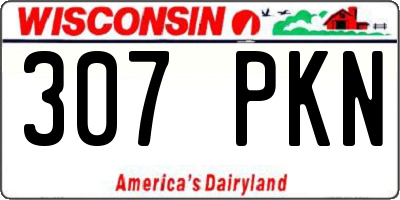 WI license plate 307PKN
