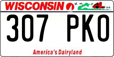 WI license plate 307PKO
