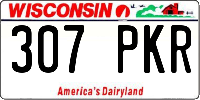 WI license plate 307PKR