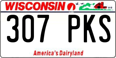 WI license plate 307PKS