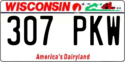 WI license plate 307PKW