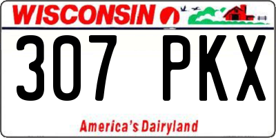 WI license plate 307PKX