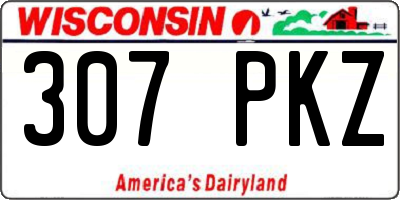 WI license plate 307PKZ