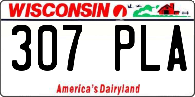 WI license plate 307PLA