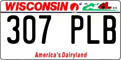 WI license plate 307PLB