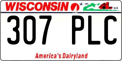 WI license plate 307PLC
