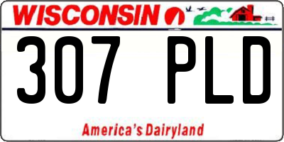 WI license plate 307PLD