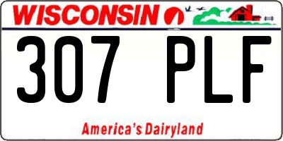WI license plate 307PLF