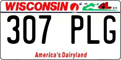 WI license plate 307PLG