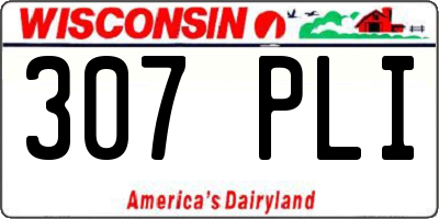 WI license plate 307PLI