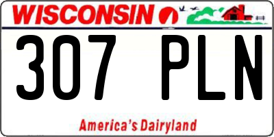 WI license plate 307PLN