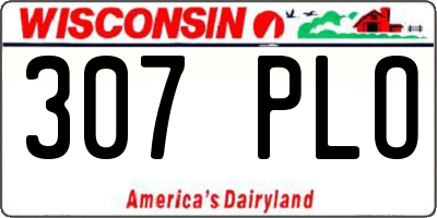 WI license plate 307PLO
