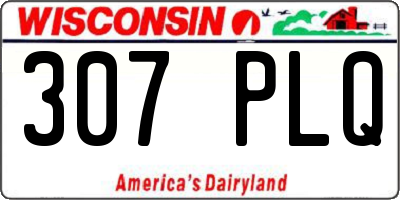 WI license plate 307PLQ