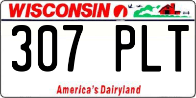WI license plate 307PLT