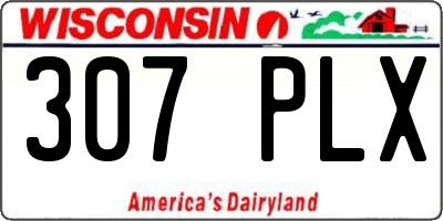WI license plate 307PLX