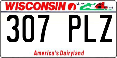 WI license plate 307PLZ