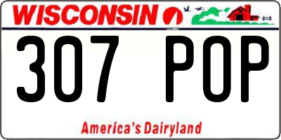 WI license plate 307POP