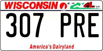 WI license plate 307PRE