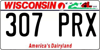 WI license plate 307PRX