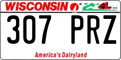 WI license plate 307PRZ
