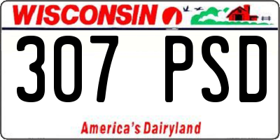 WI license plate 307PSD