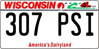 WI license plate 307PSI