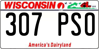 WI license plate 307PSO
