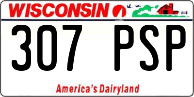 WI license plate 307PSP