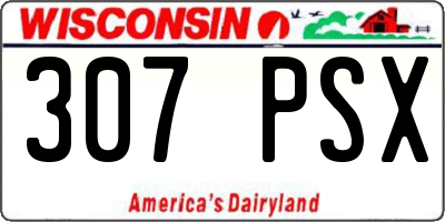WI license plate 307PSX