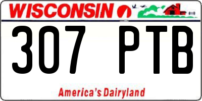 WI license plate 307PTB