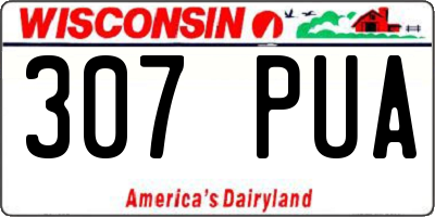 WI license plate 307PUA
