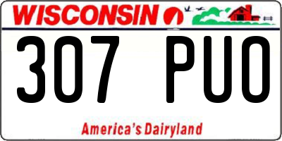 WI license plate 307PUO