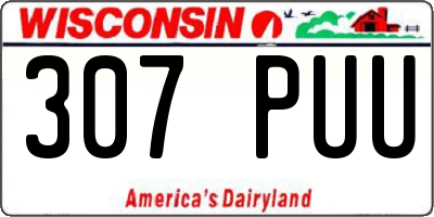 WI license plate 307PUU
