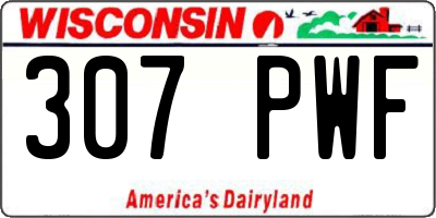 WI license plate 307PWF