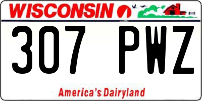WI license plate 307PWZ