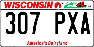 WI license plate 307PXA