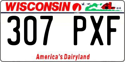 WI license plate 307PXF